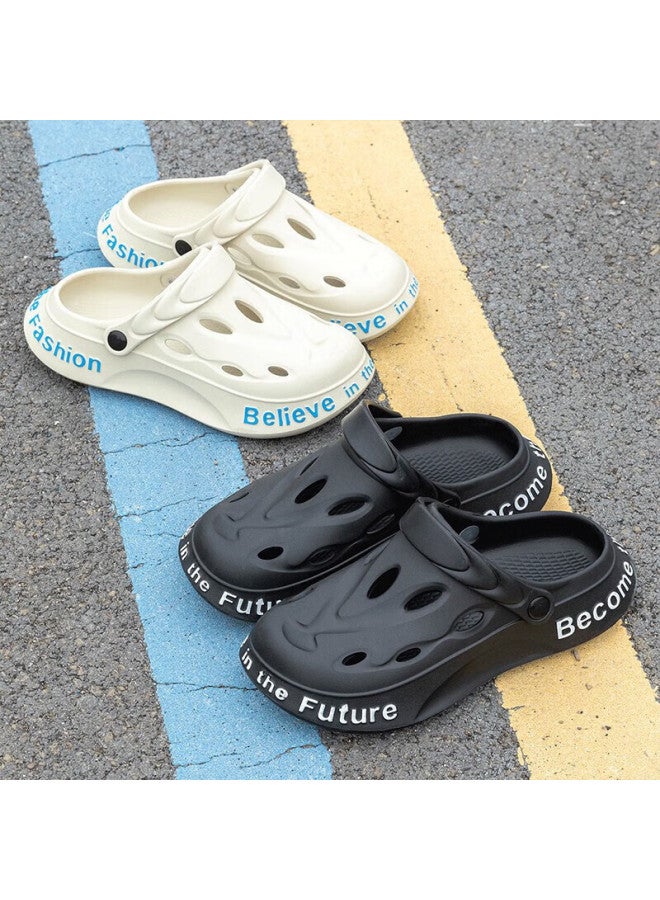 Tzldn Men's Hollow Shoes Summer Outdoor Anti-slip Men's Beach Breathable Slippers Operating Room Cool Sandals Sand Color 41-42 - Image 2