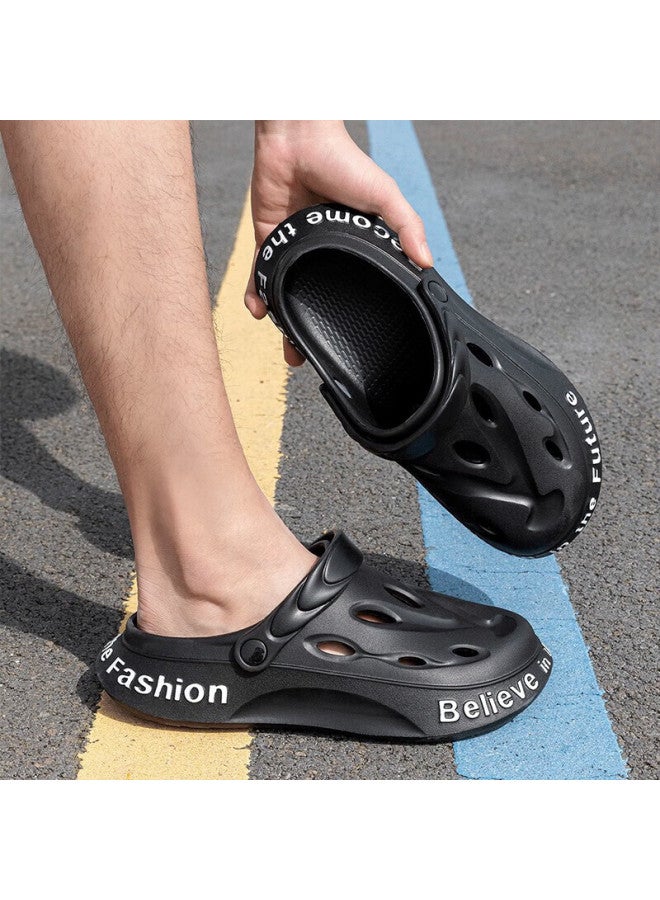 Tzldn Men's Hollow Shoes Summer Outdoor Anti-slip Men's Beach Breathable Slippers Operating Room Cool Sandals Sand Color 41-42 - Image 3
