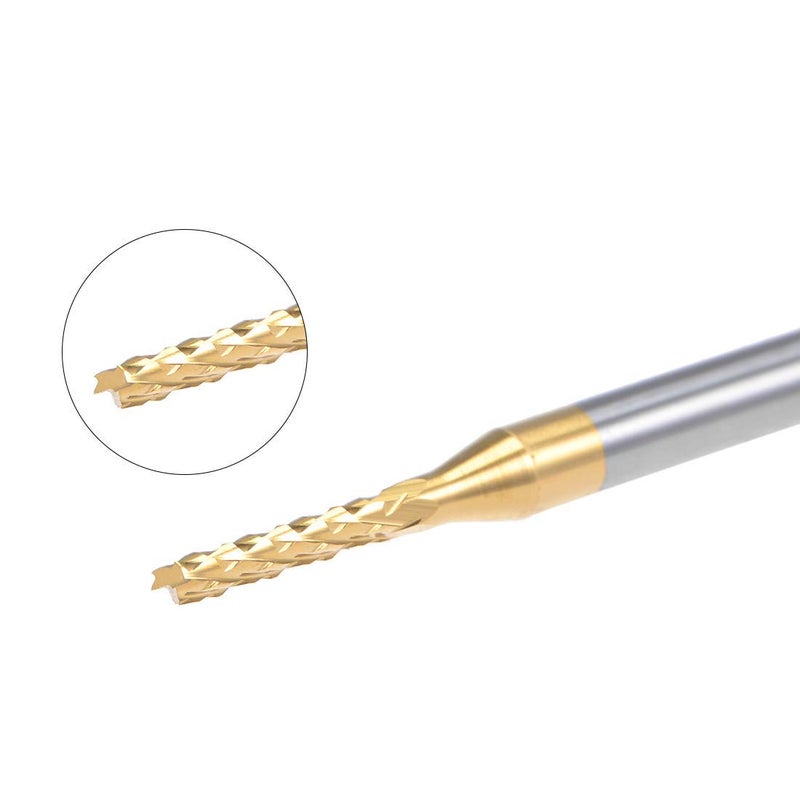Nxtop 10Pcs 1.6mm Titanium Coat Carbide End Mill Engraving Milling Cutter CNC Router Bits for PCB Machine, 1/8" Shank - Image 3