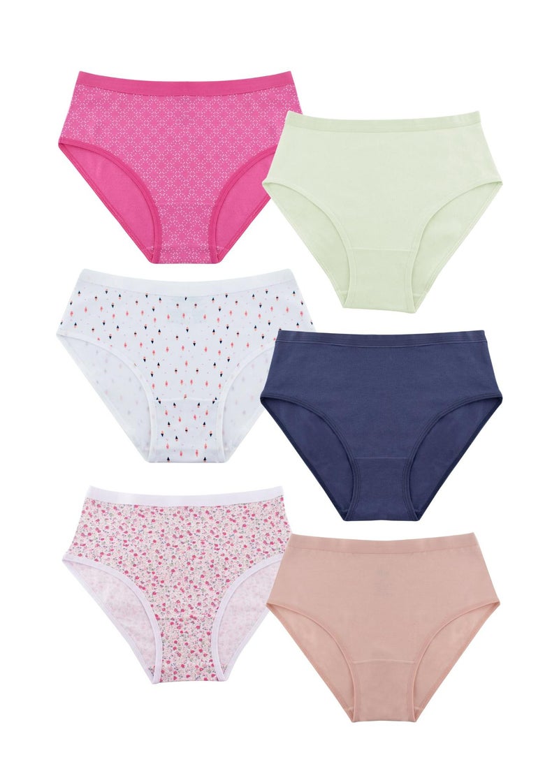 Milk Pack of 6 Cotton Brief Panties Underwear for Women - Image 1