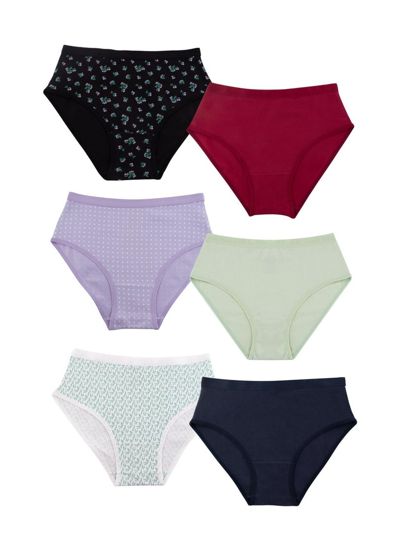 Milk Pack of 6 Cotton Brief Panties Underwear for Women - Image 2