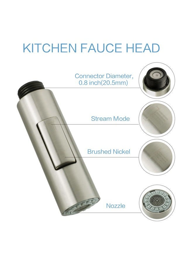Koreyoshi PULL down kitchen faucet sprayer head replacement,| G1/2 male or 13/16inch,| 2-Functions pull out kitchen sink faucet head replacement parts Compatible with RV/Giagni facuet Brushed Nickel - Image 5