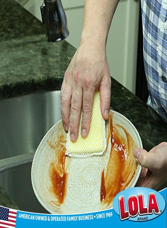 LOLA Nylon Netting Sponge Cleaning Scrubber, Non Scratch, Safe on Non-Stick Surfaces Coated Cookware & Dishes - Gentle Effective Cleaning, 12 Pack - Image 3