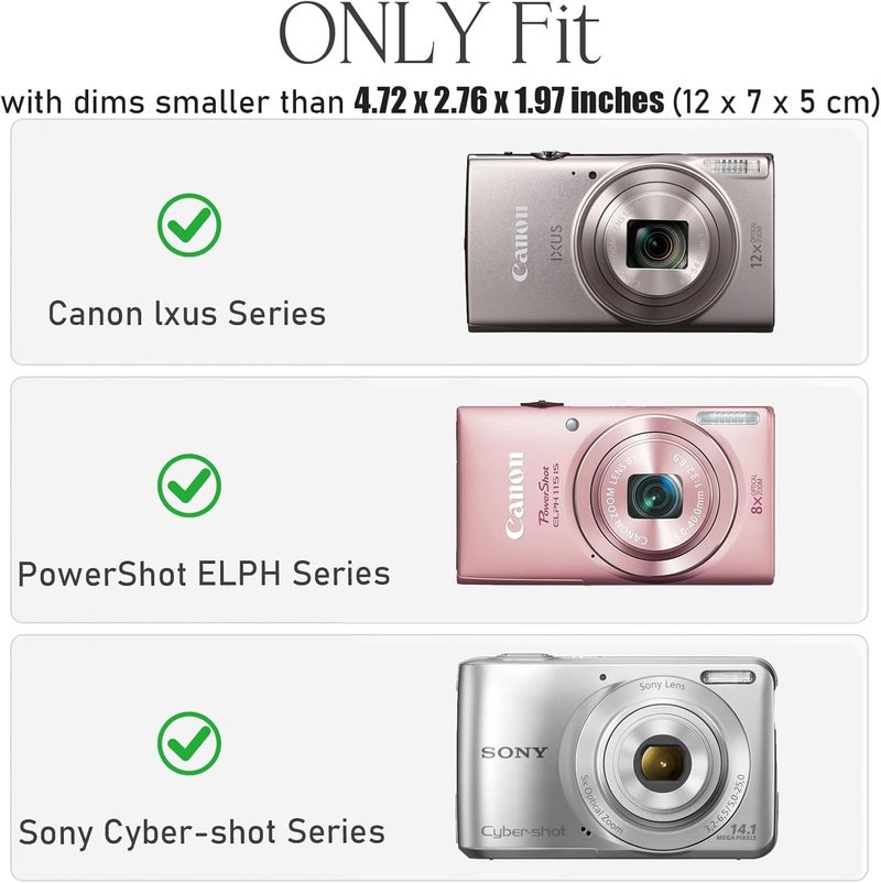 Vertus ® Camera Case for Kodak Pixpro fz45-55, Canon IXUS & PowerShot ELPH Series, Panasonic LX/FX, Nikon S Series, Sony Cyber-Shot DSC Series, W/T Series, VAHOIALD Digital Camera, Nsoela Kids (Black) - Image 3