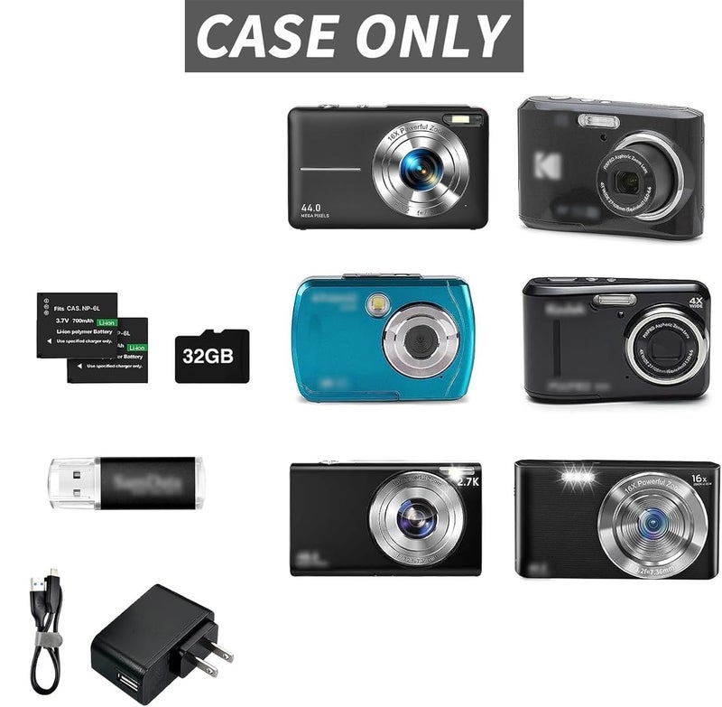 Vertus ® Camera Case for Kodak Pixpro fz45-55, Canon IXUS & PowerShot ELPH Series, Panasonic LX/FX, Nikon S Series, Sony Cyber-Shot DSC Series, W/T Series, VAHOIALD Digital Camera, Nsoela Kids (Black) - Image 2