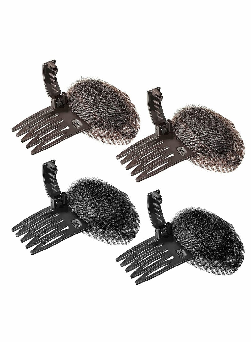 Excefore وسادة رأس منتفخة للشعر، 4 قطع مشبك شعر منفوش غير مرئي، وسادة شعر زغبية لتصفيف الشعر، حشوة تصفيف لوفي لزيادة قاعدة الشعر - Image 1