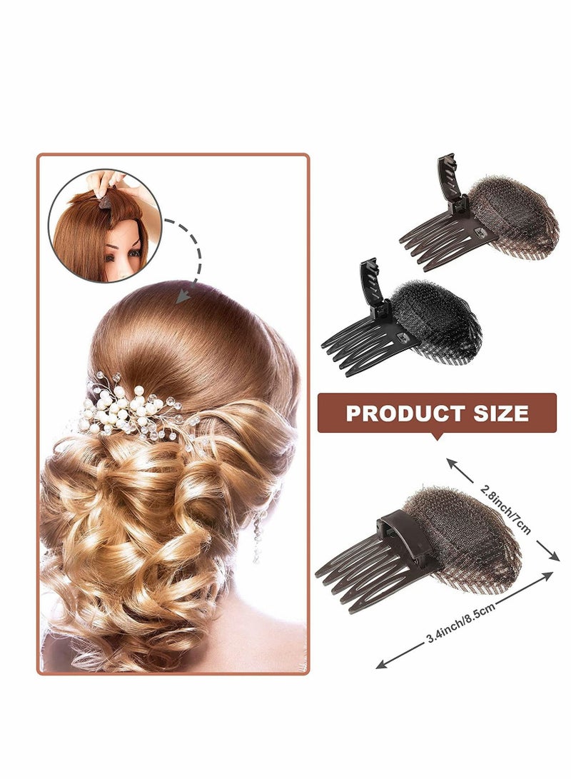 Excefore وسادة رأس منتفخة للشعر، 4 قطع مشبك شعر منفوش غير مرئي، وسادة شعر زغبية لتصفيف الشعر، حشوة تصفيف لوفي لزيادة قاعدة الشعر - Image 5