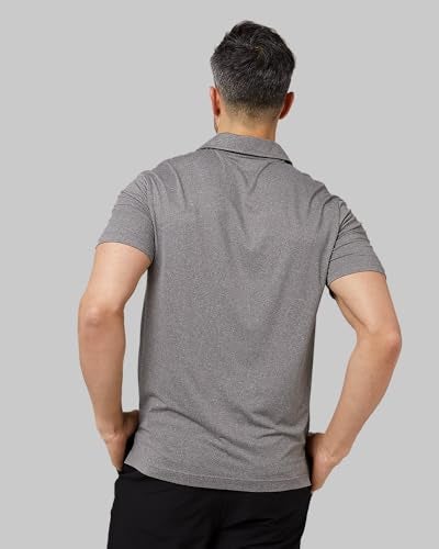 32 Degrees Men's Cool Classic Polo| Slim Fit | Moisture Wicking | 4-Way Stretch |Golf | Tennis, Grey Heather, XX-Large - Image 3