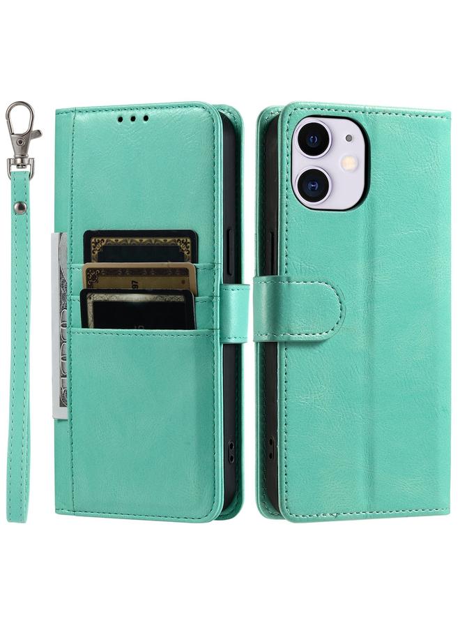 زبون جراب هاتف iPhone 12 mini مصنوع من الجلد بتصميم بسيط مع محفظة تتسع لـ 6 بطاقات - Image 4