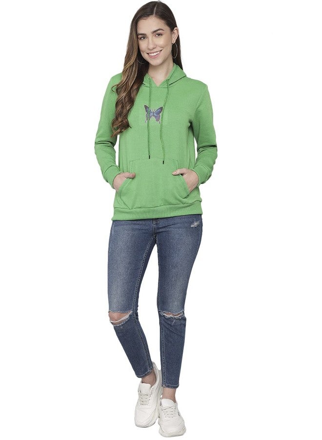 KOTTY Women Green Full Sleeve Solid Sweatshirt(Green,42) - Image 5