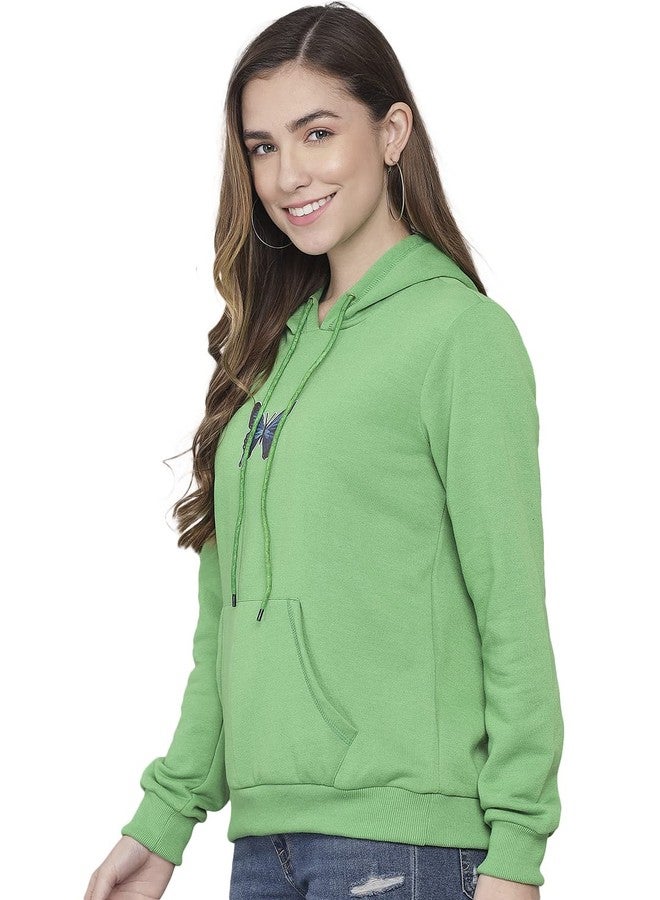 KOTTY Women Green Full Sleeve Solid Sweatshirt(Green,42) - Image 2
