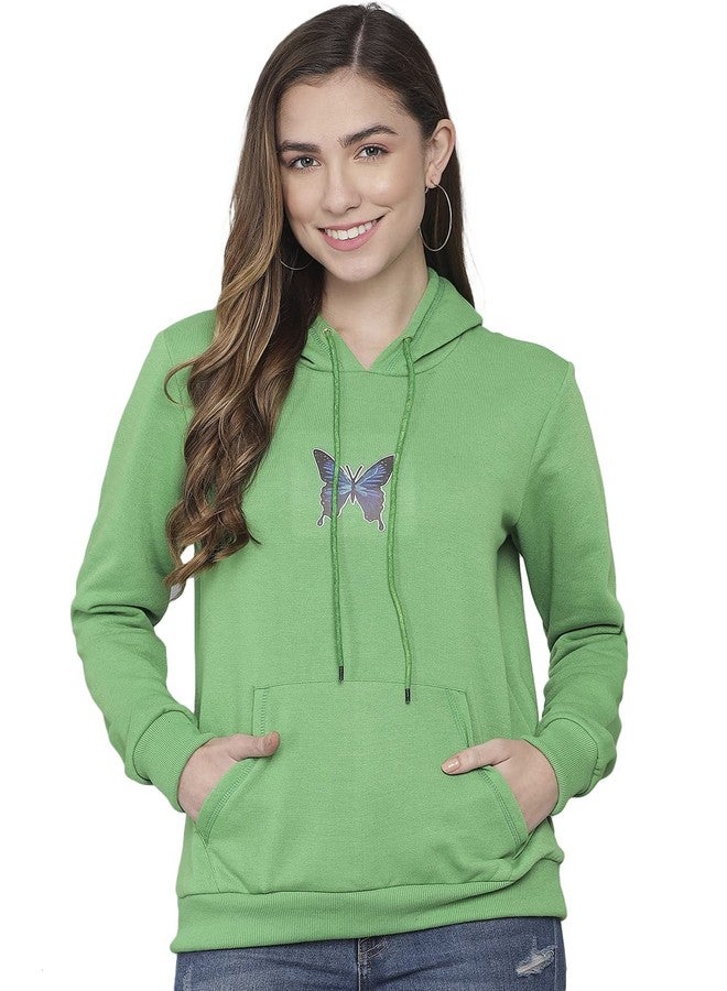 KOTTY Women Green Full Sleeve Solid Sweatshirt(Green,42) - Image 1