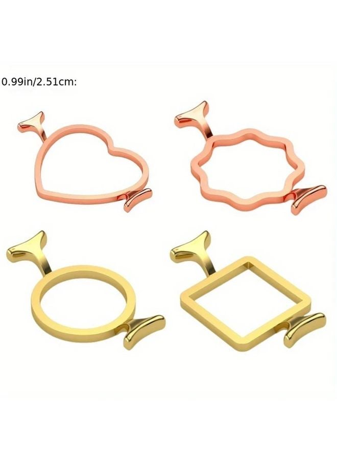 Round Flower Wax Seal Stamp Ring Set 2 Golden 2 Rose Golden 0 99 Inch Metal Seal Die - Image 1