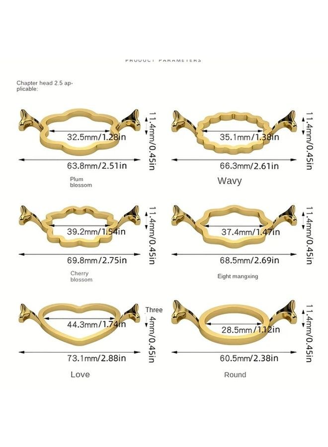 Round Flower Wax Seal Stamp Ring Set 2 Golden 2 Rose Golden 0 99 Inch Metal Seal Die - Image 3