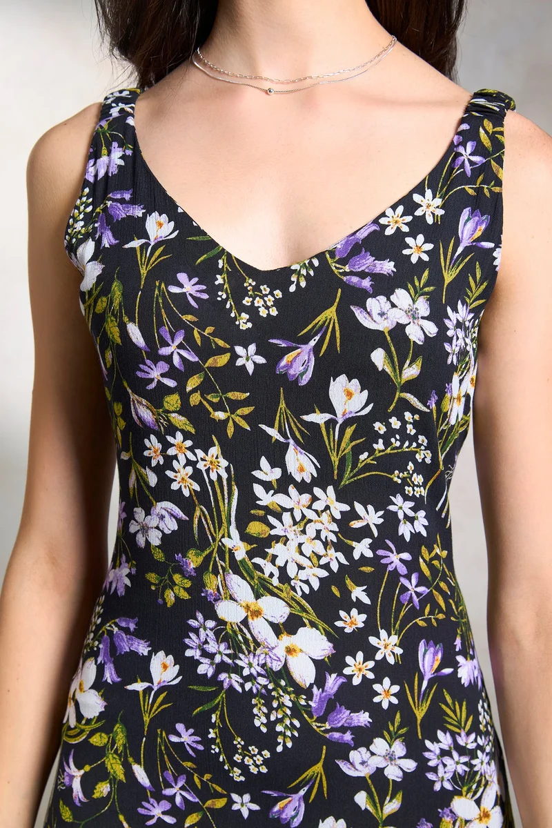 فيرجيو Viscose Floral Daywear Midi Dresses for Women