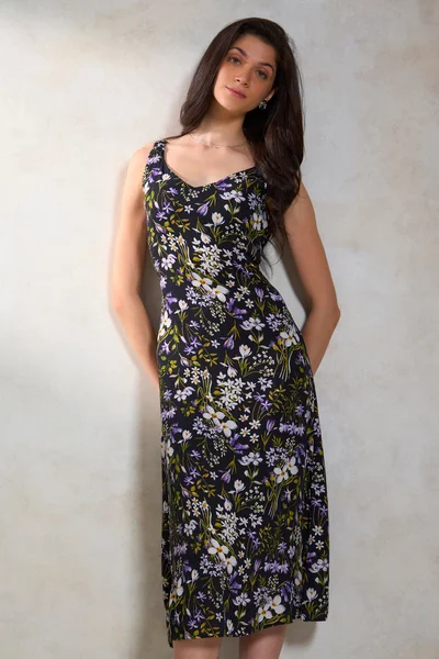 فيرجيو Viscose Floral Daywear Midi Dresses for Women