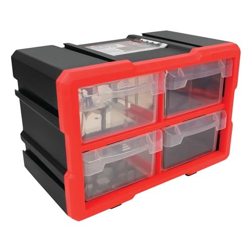 Performance Tool W5911 4Drawer Interlocking Storage  Ideal for Organizing Tools and Hardware with Secure Interlocking System - Image 1
