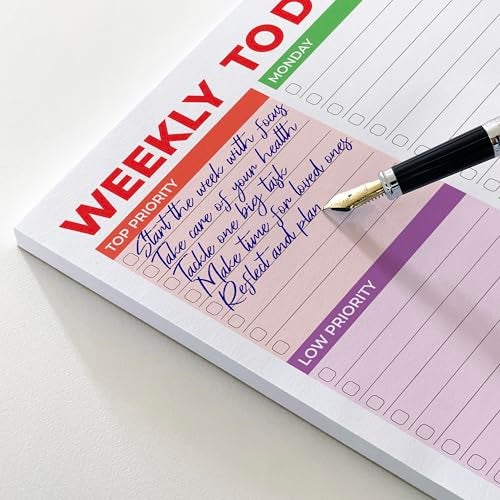 HADIGU Weekly Planner Notepad, Weekly To Do List Notepad, Tear Off Undated Weekly Planner Pad, 11.5" x 8", Premium Thick Paper with Cardboard Back Support, Desk Planner for Office & Home, Vivid Color Design. - Image 5
