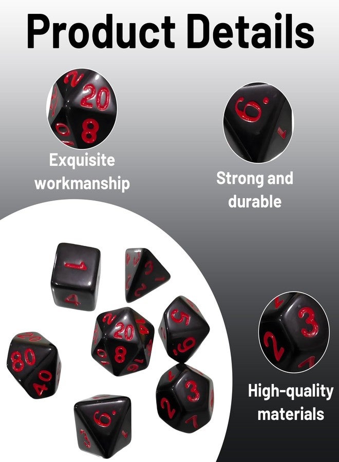 Buildcon 7Pcs polyhedral dice, Polyhedral Dice for RPG Games, D4 D6 D8 D10 D12 D20 for Sided Dice, Playing for Tabletop Gaming Accessories - Image 3