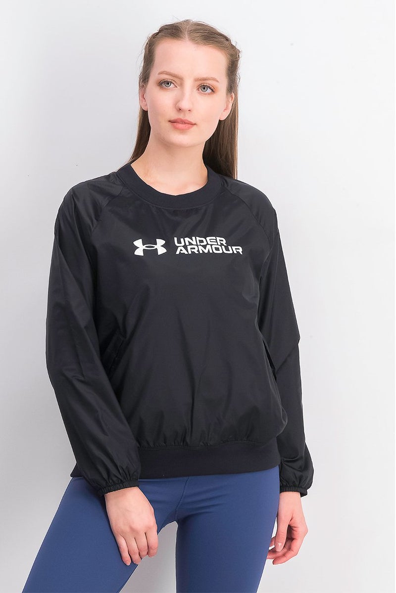 UNDER ARMOUR Women Regular Fit Long Sleeve Brand Logo Jacket, Black - Image 1