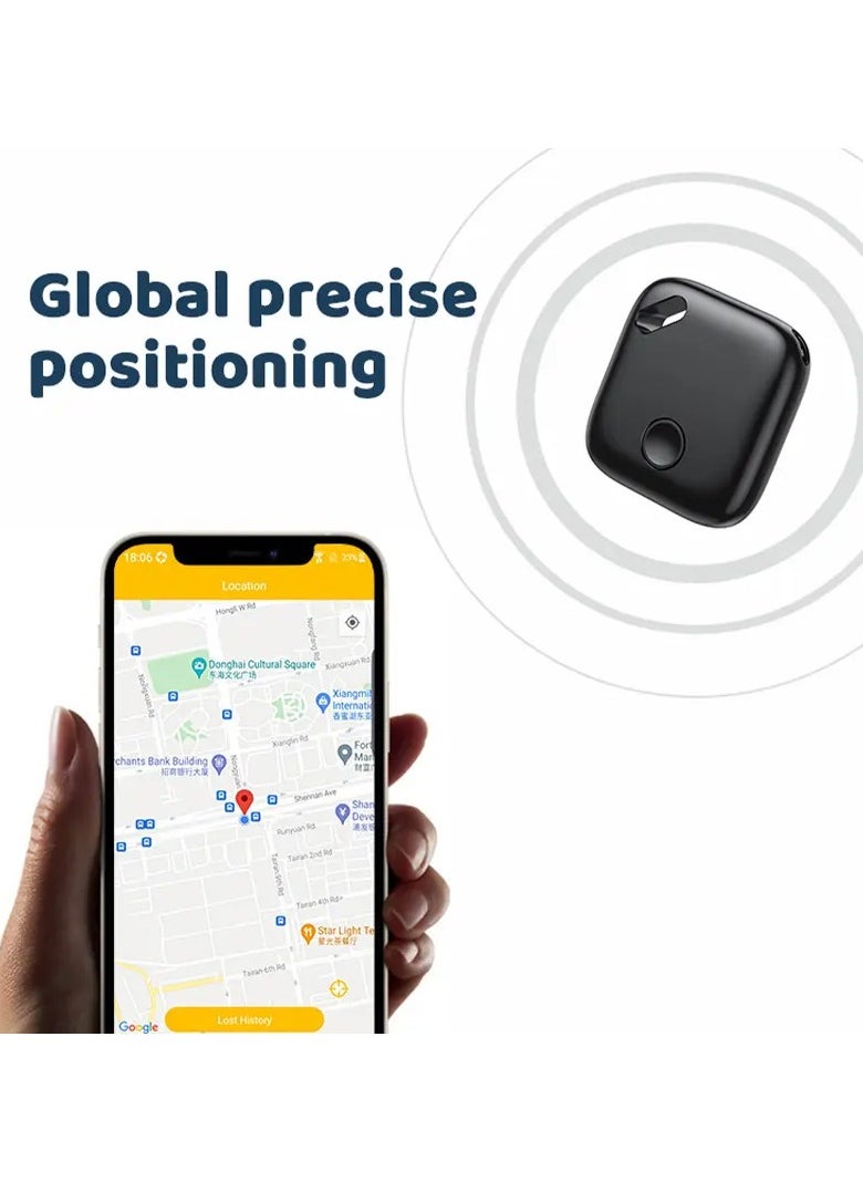 Halamine - Smart Tracker Item Finder for Apple Find My (iOS Only), Super MINI Size Key Finder Item Locator for Luggage,Wallet,Bicycle and More, IPX6 Waterproof Works Like Apple Airtag，Black - Image 1