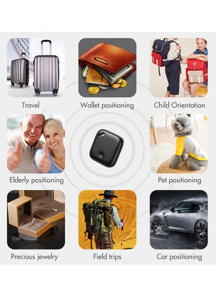 Halamine - Smart Tracker Item Finder for Apple Find My (iOS Only), Super MINI Size Key Finder Item Locator for Luggage,Wallet,Bicycle and More, IPX6 Waterproof Works Like Apple Airtag，Black - Image 1