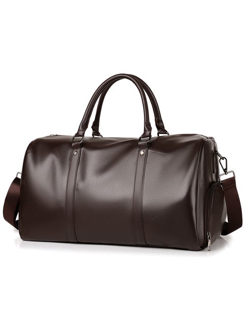 شنطة رياضية للرجال والنساء، توت كبيرة سعة 40 لتر مع مساحة تخزين للاحذية وجيب للاغراض الرطبة، لصالة الالعاب الرياضية والسفر وقضاء عطلة نهاية الاسبوع خارج المنزل، من كيكيجو (لون بني), بني، جلد صناعي