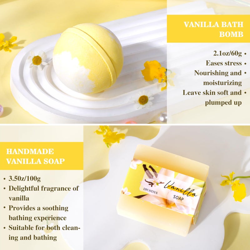 LUCOTIYA Gifts for Women, Birthday Gifts for Women, Bath and Body Gifts Set, Vanilla Spa Gift for Self Care,Thank you Relaxing Bath Sets for Mom, Girlfriend, Sister, Female Friends, Coworker - Image 5