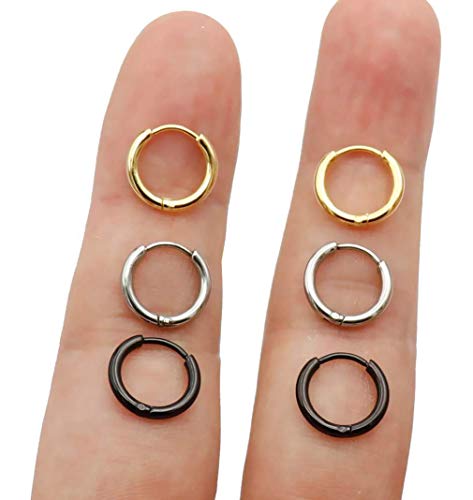 EACHLP 20G Tiny Hoop Earrings Stainless Steel Endless Sleeper 8Mm Cartilage Hoop Earrings for Women Men Nose Rings Helix Septum Daith Lobe Lip Tragus Nipple Snug Rook Body Piercing Jewelry - Image 1