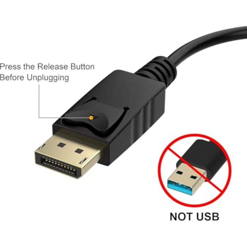 DisplayPort to HDMI Adapter, 4K UHD DP Male to HDMI Female Converter, Gold-Plated DisplayPort Adapter for PC, Laptop, Desktop, Monitor, TV Projector, Plug and Play - Image 2