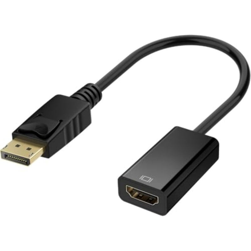 DisplayPort to HDMI Adapter, 4K UHD DP Male to HDMI Female Converter, Gold-Plated DisplayPort Adapter for PC, Laptop, Desktop, Monitor, TV Projector, Plug and Play - Image 1