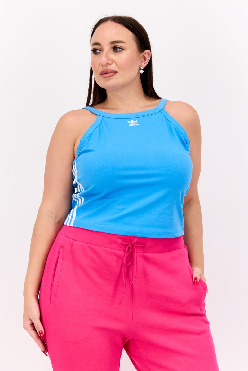 adidas Originals Women Plus Size Sleeveless Training Top, Blue - Image 1