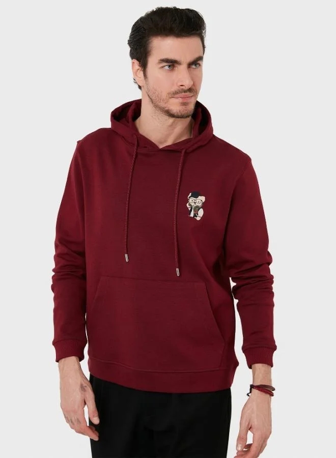 Buratti Cotton Regular Fit Hooded Sweatshirt with Kangaroo Pocket for Men SWEAT 6141006B