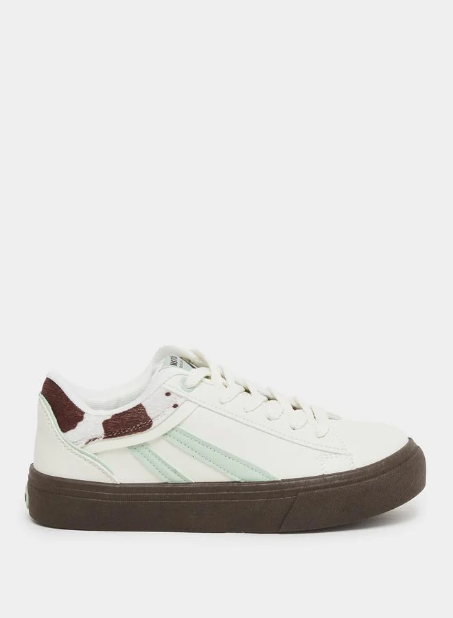 ستايلي Styli Contrast Sole Lace Up Sneakers