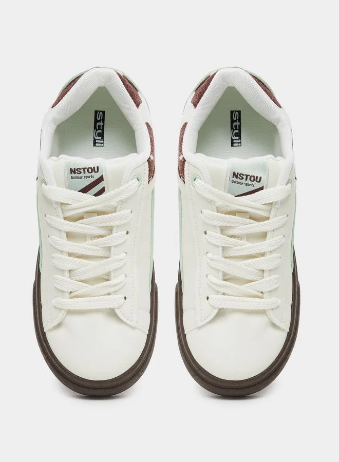 Styli Styli Contrast Sole Lace Up Sneakers