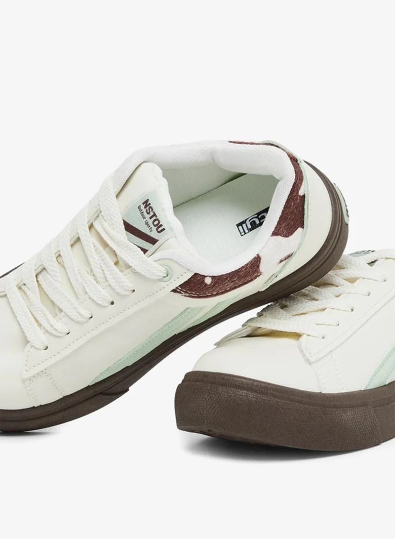 Styli Active  Contrast Sole Lace Up Sneakers for Women | Best Price UAE