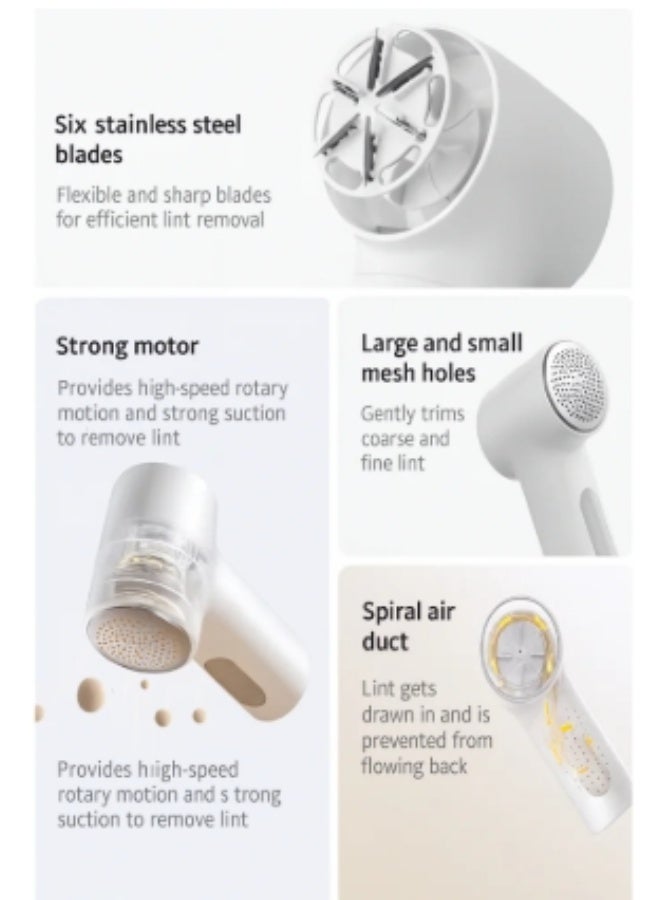 شاومي ماكينة إزالة الوبر شاومي ميجيا 2 | ماكينة حلاقة الأقمشة بست شفرات | قابلة للشحن عبر USB-C | وقت تشغيل 180 دقيقة - Image 4