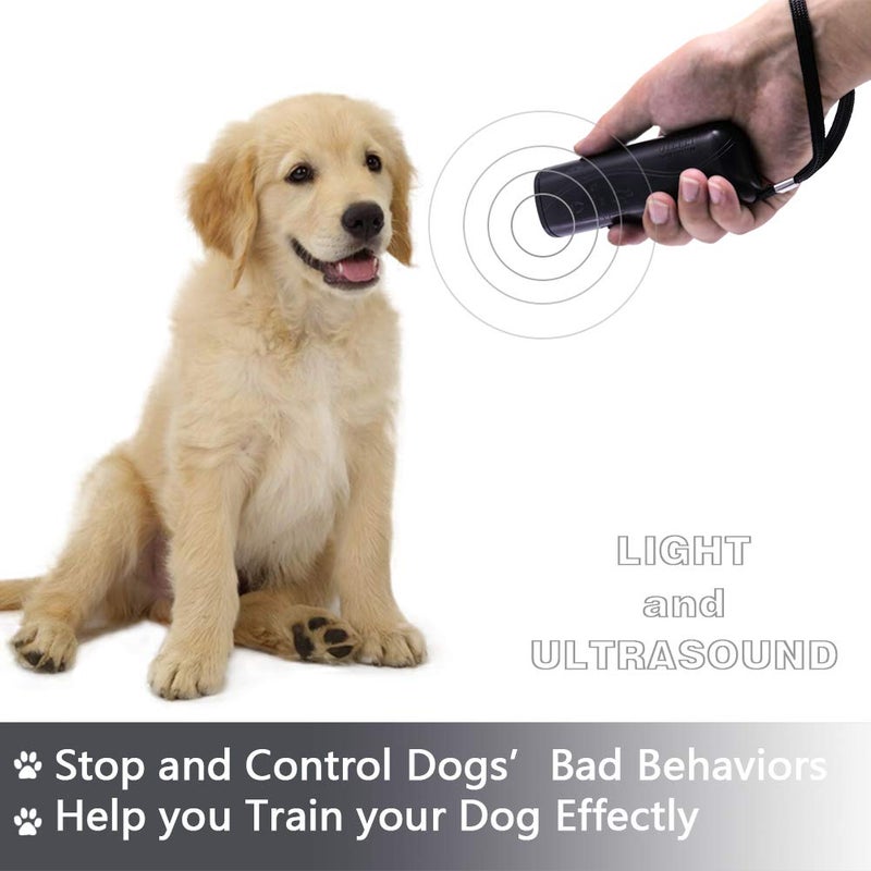OYEFLY Handheld Dog Trainer, 3 in 1 with LED Flashlight,Bark Stopper Dog Trainer Devices Training Tool/Stop Barking(Black) - Image 2
