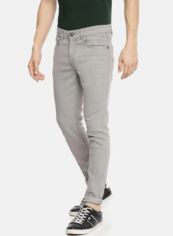 The Indian Garage Co The Indian Garage Co Men Grey Mid Rise Slim Fit Solid Jeans