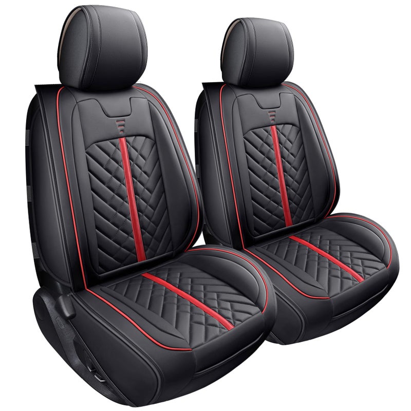 Tomatoman Tacoma Seat Covers Compatible with Toyota Tacoma 2005-2023 2024 2025 2026 Access Crew Double Cab Truck TRD Pro Trail Edition Limited SR5 Offroad Car Cushions (2 PCS Front/Black-Red) - Image 1
