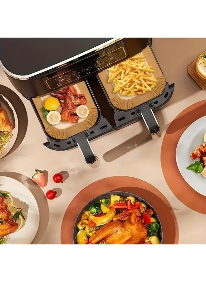 Lacoz 200 Pieces Square Air Fryer Paper Sheet Liners Disposable Greaseproof & Waterproof Parchment Trays for Cooking, Baking, Roasting Non-Stick Air Fryer Liners - Image 5