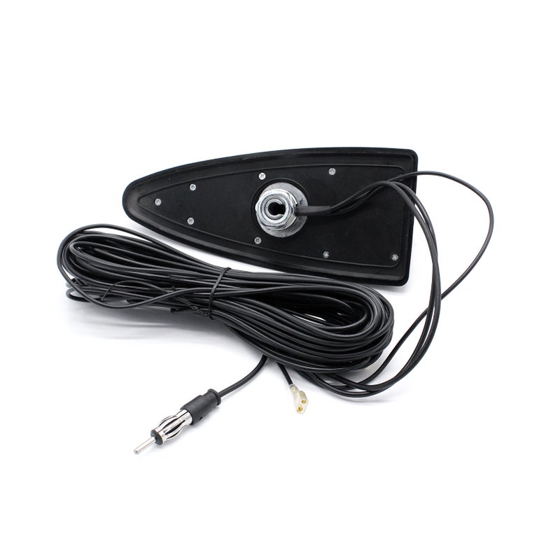 Universal Auto Car Antenna Shark Fin Antenna Car Roof Aerial Antenna Shark Type DAB +AM/FM Signal Active SMB Female DIN Connector 5m Black - Image 3