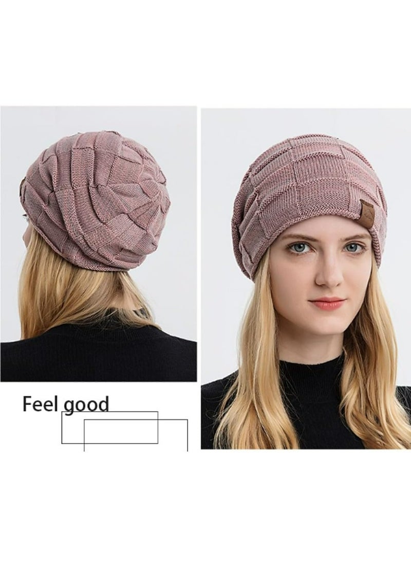 Oasisgalore 2 Pcs Unisex Winter Knit Beanies, Oversized Warm Caps  - Image 3