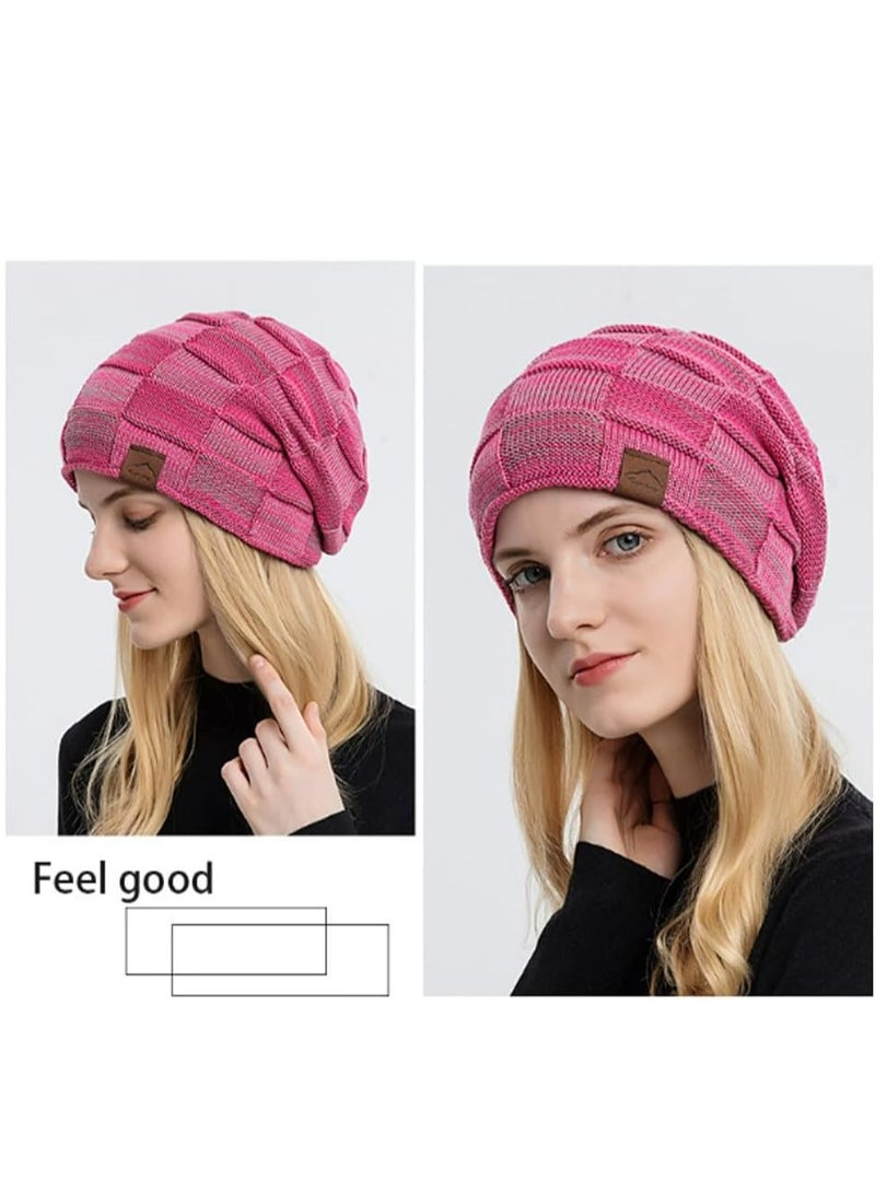 Oasisgalore 2 Pcs Unisex Winter Knit Beanies, Oversized Warm Caps  - Image 2