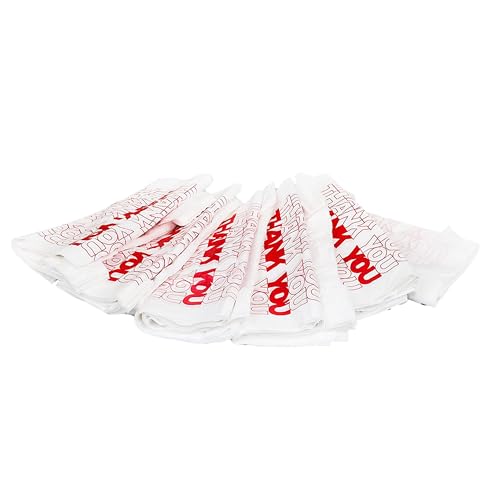 TashiBox 308 Ct plastic bags/Shopping Bags/Thank You Bags/Reusable and Disposable Grocery Bag - Measures 11.5" X 6.25" X 21", 15mic, 0.6 Mil - Image 1
