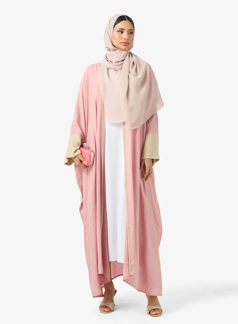 Contrasting Cuffs Detailed Abaya