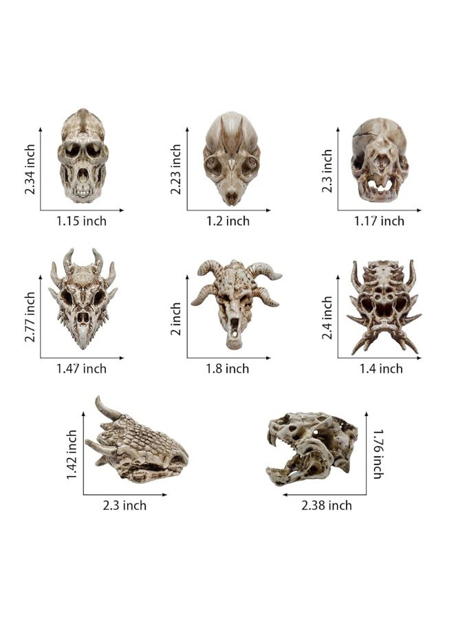 Bbiamsleep 8 Pcs 23 Inch Realistic Animal Skulls Figurine Resin Mini Dinosaur Alien Animal Skulls Simulated Animal Skull Decor Ornament for DIY Projects Halloween Christmas Decoration - Image 5