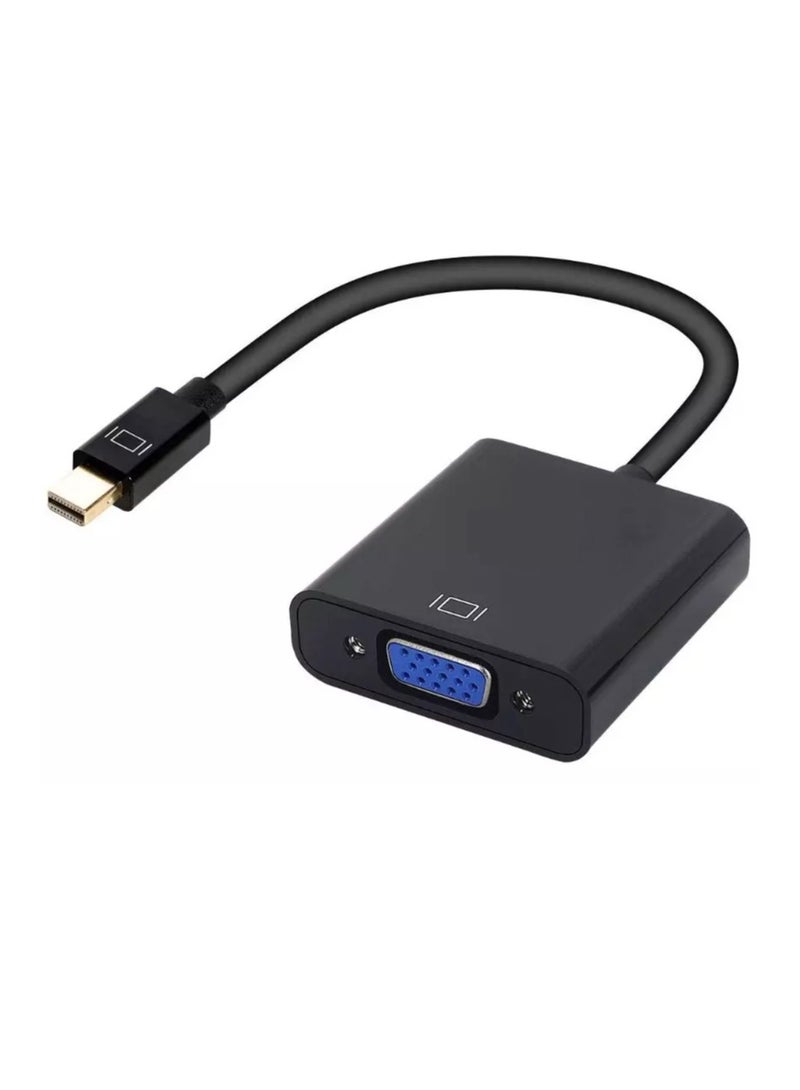Mini DisplayPort to VGA Adapter (Black), Mini DP (Thunderbolt Compatible) Male to VGA Female Converter for Surface Pro, MacBook, ThinkPad, PC  - Image 1
