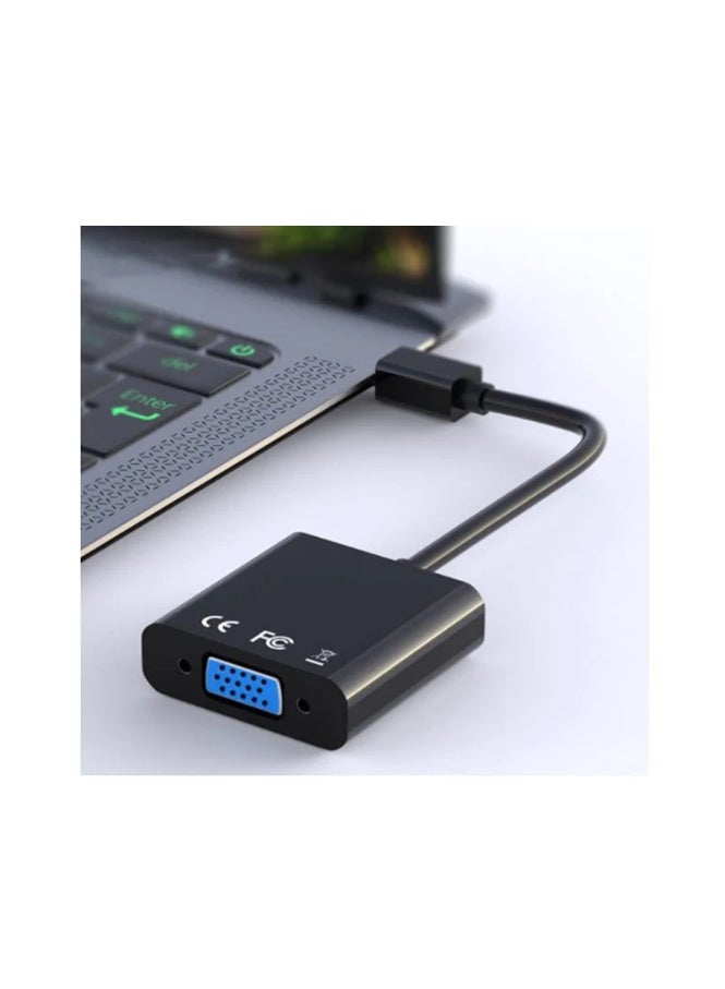 Mini DisplayPort to VGA Adapter (Black), Mini DP (Thunderbolt Compatible) Male to VGA Female Converter for Surface Pro, MacBook, ThinkPad, PC  - Image 4