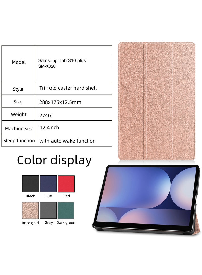 Case for Samsung Galaxy Tab S10 Plus 12.4 Inch 2024 SM-X820 Premium Leather Flap Tablet Case with Stand Function Auto Wake/Sleep Cover (Black) - Image 2